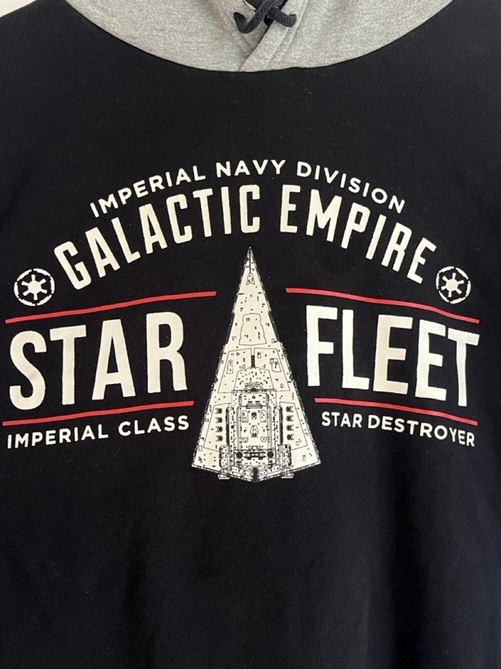 Star Wars Imperial Navy Star Destroyer Hoodie Black Gray L Streetwear - Picture 4 of 8